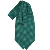 CRAVATTA ASCOT IN SETA VERDE SCURO Microfantasia fiore