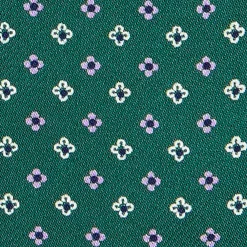 CRAVATTA ASCOT IN SETA VERDE SCURO Microfantasia fiore