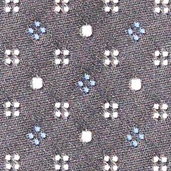 CRAVATTA CERIMONIA IN RASO DI SETA GRIGIO SCURO Microfantasia geometrica