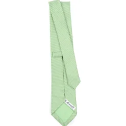 CRAVATTA CERIMONIA IN SETA JACQUARD VERDE CHIARO Microfantasia geometrica
