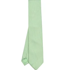CRAVATTA CERIMONIA IN SETA JACQUARD VERDE CHIARO Microfantasia geometrica