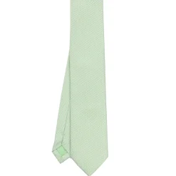 CRAVATTA CERIMONIA IN SETA JACQUARD VERDE CHIARO Microfantasia geometrica