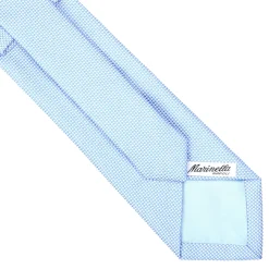 CRAVATTA CERIMONIA IN SETA JACQUARD AZZURRA Microfantasia geometrica
