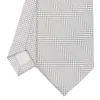 CRAVATTA CERIMONIA IN SETA JACQUARD GRIGIO CHIARO Microfantasia geometrica