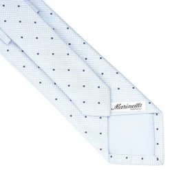 CRAVATTA CERIMONIA IN SETA JACQUARD AZZURRA Pois