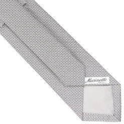 CRAVATTA CERIMONIA IN SETA JACQUARD GRIGIO CHIARO Microfantasia geometrica