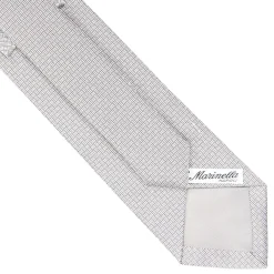 CRAVATTA CERIMONIA IN SETA JACQUARD GRIGIO CHIARO Microfantasia geometrica