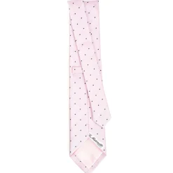 CRAVATTA CERIMONIA IN SETA JACQUARD ROSA Pois