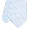 CRAVATTA CERIMONIA IN SETA JACQUARD AZZURRA Microfantasia geometrica