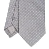 CRAVATTA CERIMONIA IN SETA JACQUARD GRIGIO SCURO Microfantasia geometrica