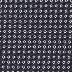CRAVATTA CERIMONIA IN SETA JACQUARD BLU SCURO Microfantasia geometrica