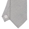CRAVATTA CERIMONIA IN SETA JACQUARD GRIGIO CHIARO Microfantasia geometrica