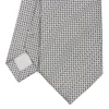 CRAVATTA CERIMONIA IN SETA JACQUARD GRIGIO CHIARO Microfantasia geometrica