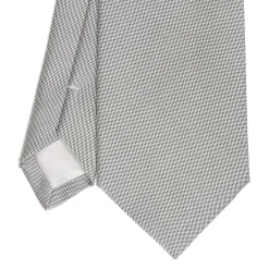 CRAVATTA CERIMONIA IN SETA JACQUARD GRIGIO CHIARO Microfantasia geoemtrica