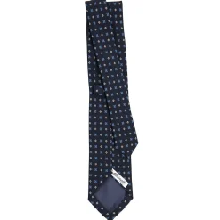 CRAVATTA CLASSICA IN LANA BLU SCURO Microfantasia fiore