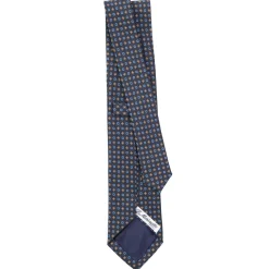 CRAVATTA CLASSICA IN LANA BLU SCURO Microfantasia fiore