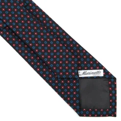 CRAVATTA CLASSICA IN LANA BLU SCURO Microfantasia fiore