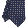 CRAVATTA CLASSICA IN LANA BLU Microfantasia fiore