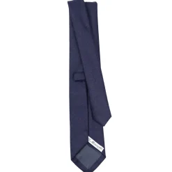 CRAVATTA CLASSICA IN LANA BLU SCURO Tinta unita