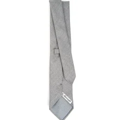 CRAVATTA CLASSICA IN LANA SFODERATA GRIGIO CHIARO Bicolore