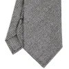 CRAVATTA CLASSICA IN LANA SFODERATA GRIGIO SCURO Pied de poule