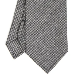 CRAVATTA CLASSICA IN LANA SFODERATA GRIGIO SCURO Pied de poule