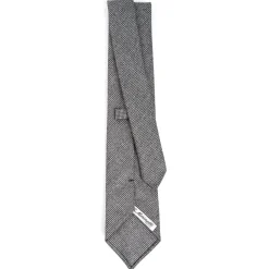 CRAVATTA CLASSICA IN LANA SFODERATA GRIGIO SCURO Pied de poule