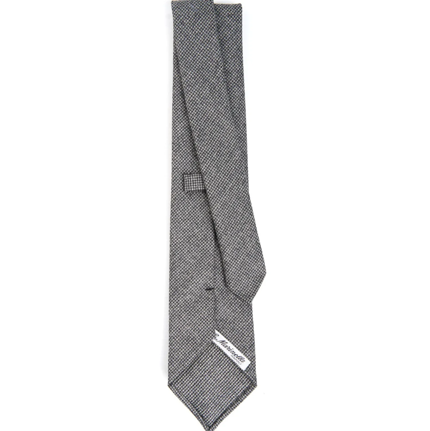 CRAVATTA CLASSICA IN LANA SFODERATA GRIGIO SCURO Pied de poule