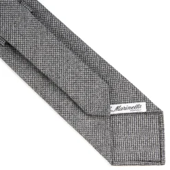 CRAVATTA CLASSICA IN LANA SFODERATA GRIGIO SCURO Pied de poule