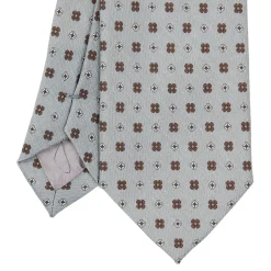 CRAVATTA CLASSICA IN LANA GRIGIO CHIARO Microfantasia fiore