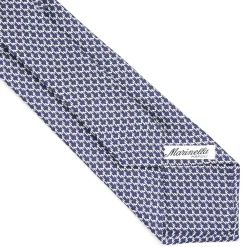 CRAVATTA CLASSICA IN SETA BLU Microfantasia m geometrica