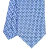 CRAVATTA CLASSICA IN SETA AZZURRO Microfantasia m geometrica