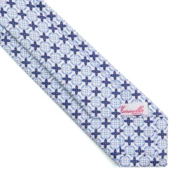 CRAVATTA DONNA CLASSICA IN SETA STAMPATA AZZURRA Microfantasia inspirazione foulard