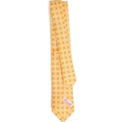 CRAVATTA DONNA CLASSICA IN SETA STAMPATA GIALLA Microfantasia inspirazione foulard