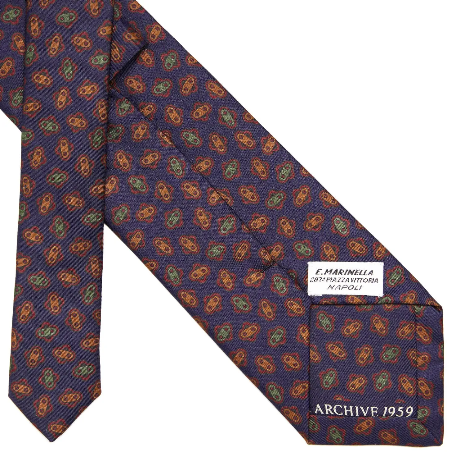 CRAVATTA IN SETA BLU SCURO Collezione archivio anno 1959