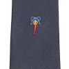 CRAVATTA IN SETA JACQUARD BLU Con cornetto sottonodo