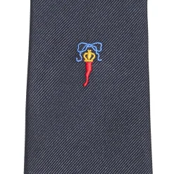 CRAVATTA IN SETA JACQUARD BLU Con cornetto sottonodo