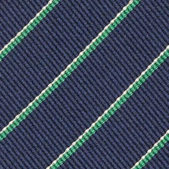 CRAVATTA REGIMENTAL IN SETA BLU SCURO Righe verdi