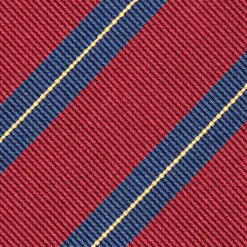 CRAVATTA REGIMENTAL IN SETA BORDEAUX Righe blu e beige