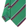 CRAVATTA REGIMENTAL IN SETA VERDE SCURO Righe blu e bordeaux