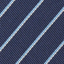 CRAVATTA RIGATA IN SETA BLU SCURO Righe azzurre