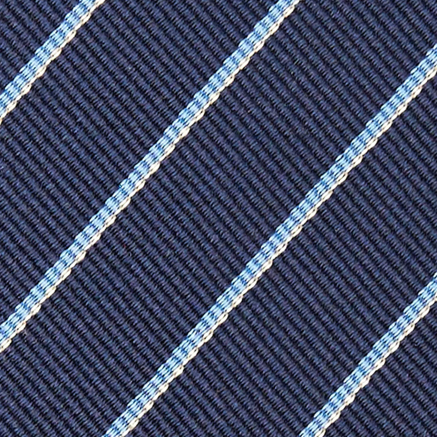 CRAVATTA RIGATA IN SETA BLU SCURO Righe azzurre
