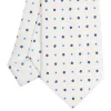 CRAVATTA SARTORIALE 7 CM IN SETA BIANCA Microfantasia fiore