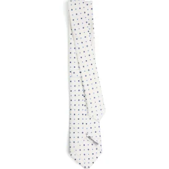CRAVATTA SARTORIALE 7 CM IN SETA BIANCA Microfantasia fiore
