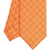 CRAVATTA SARTORIALE 7 CM IN SETA ARANCIONE Microfantasia fiore