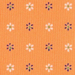 CRAVATTA SARTORIALE 7 CM IN SETA ARANCIONE Microfantasia fiore