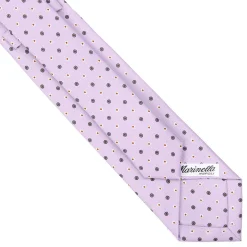 CRAVATTA SARTORIALE 7 CM IN SETA LILLA Microfantasia fiore