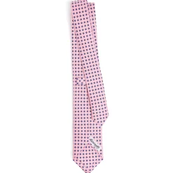 CRAVATTA SARTORIALE 7 CM IN SETA ROSA Microfantasia fiore
