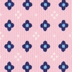 CRAVATTA SARTORIALE 7 CM IN SETA ROSA Microfantasia fiore