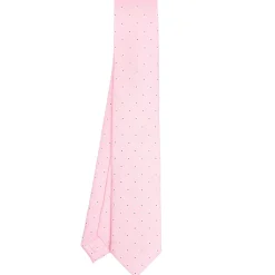 CRAVATTA SARTORIALE 7 CM IN SETA ROSA Microfantasia fiore
